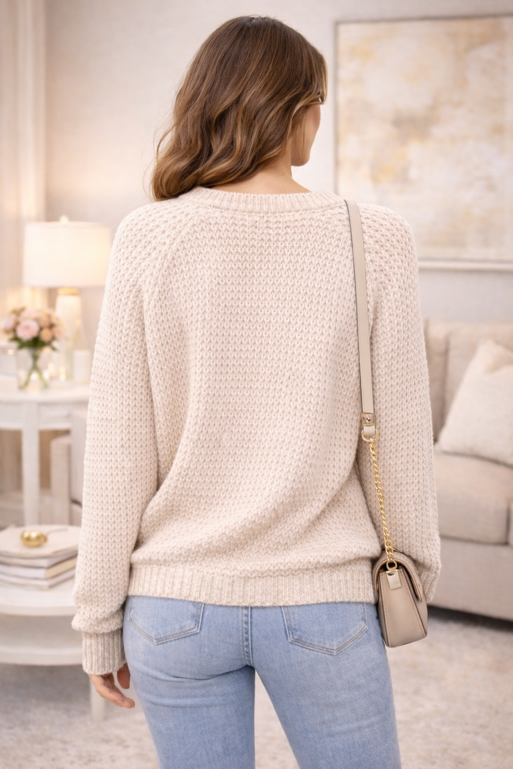 Suéter Tejido Básico para Mujer – Suéter Casual Elegante Manga Larga