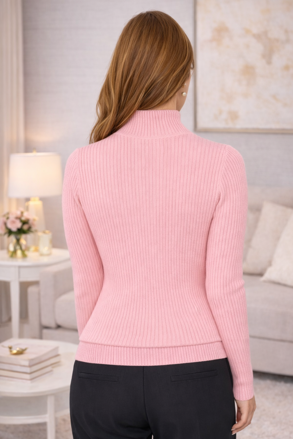 Suéter Unitalla Cuello Alto Tejido para Mujer – Básico Elegante Manga Larga