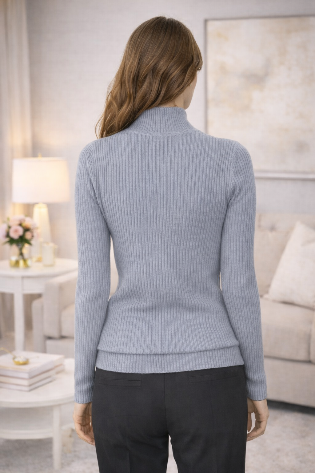 Suéter Unitalla Cuello Alto Tejido para Mujer – Básico Elegante Manga Larga