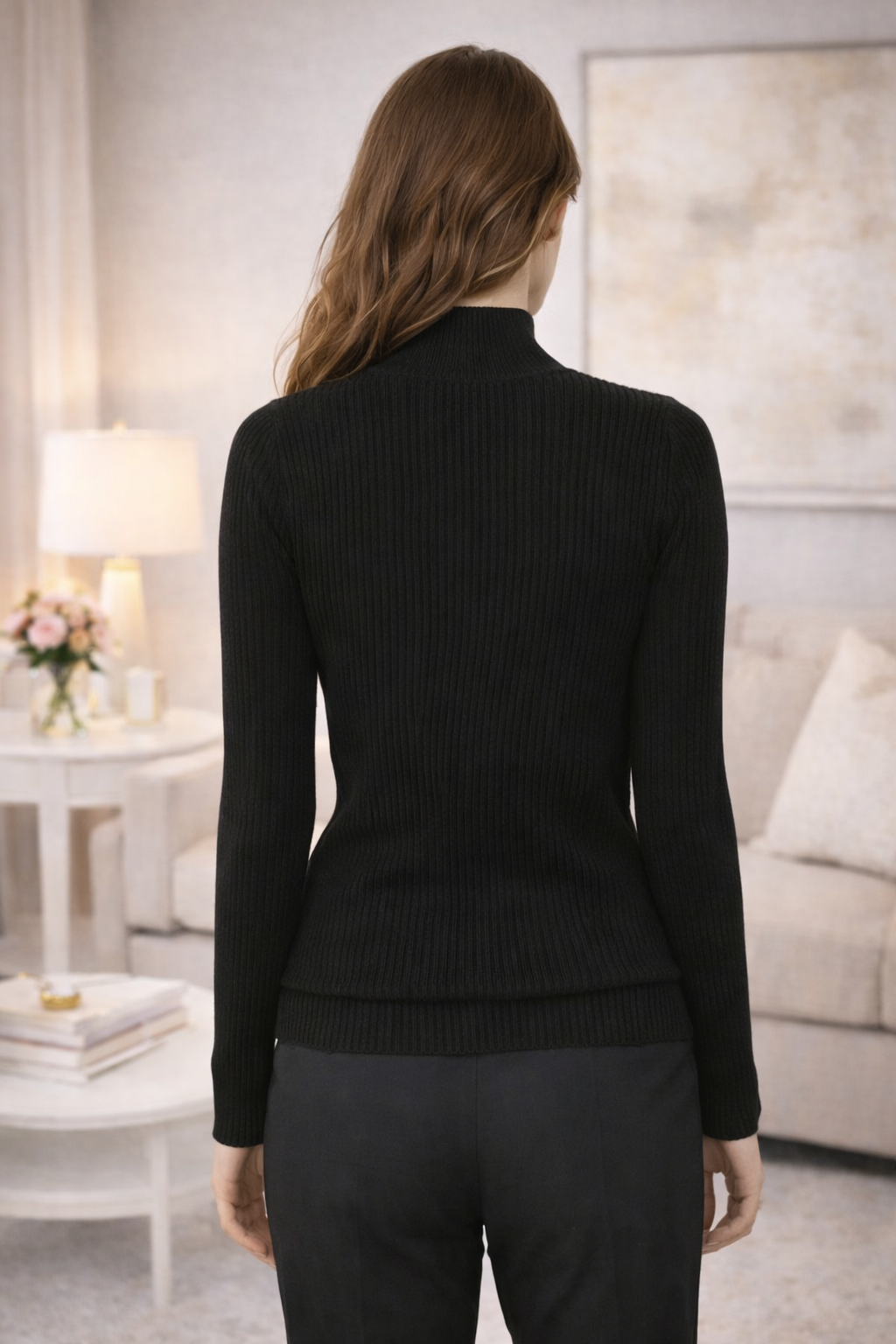 Suéter Unitalla Cuello Alto Tejido para Mujer – Básico Elegante Manga Larga