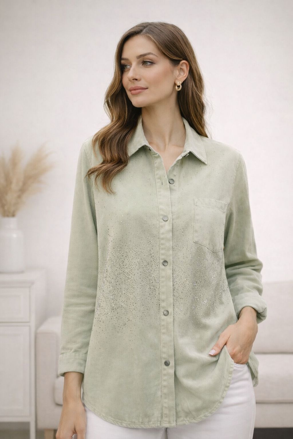 Camisa Mujer Casual Manga Larga – Blusa Elegante de Moda