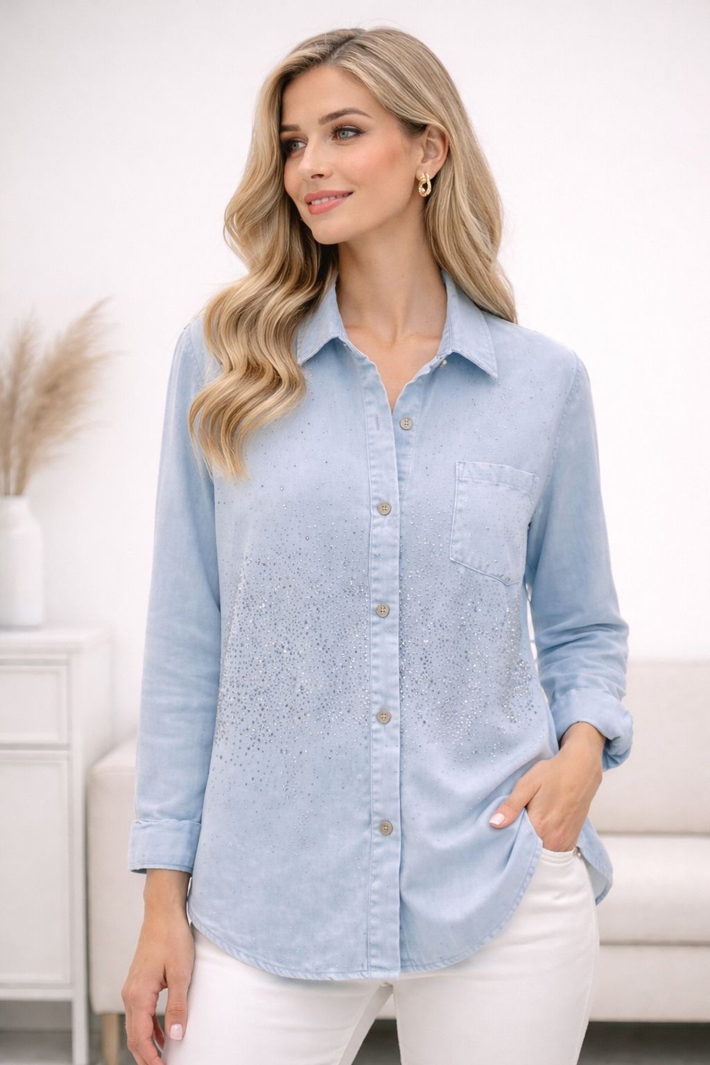 Camisa Mujer Casual Manga Larga – Blusa Elegante de Moda